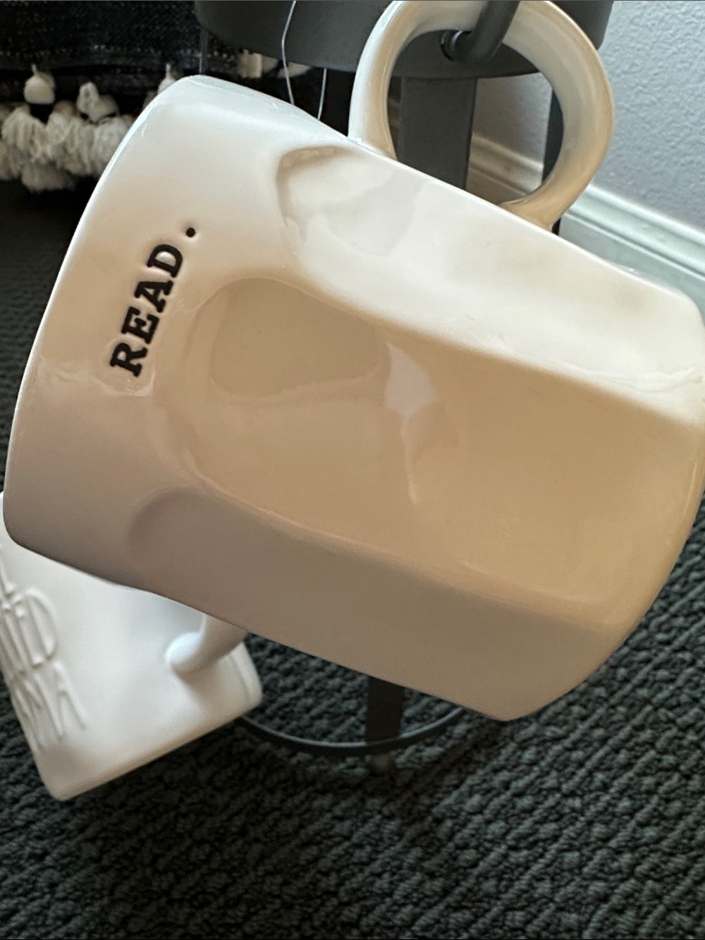 Rae Dunn White Ceramic 'READ' Accent Mug - Decorative Home Accent